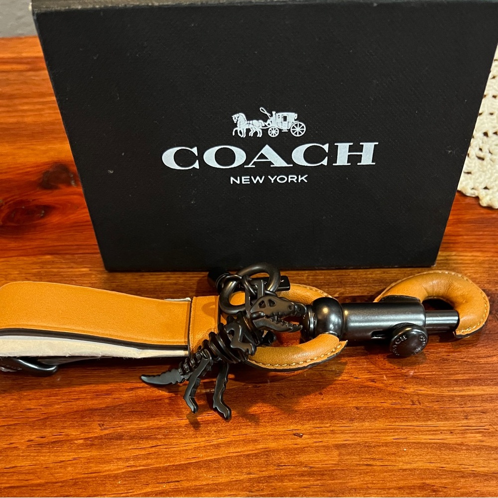 Coach Leather Loop with removable REXY with bullet Fob / Keychain